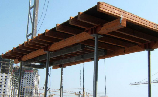 Image showing prop table form in use throughout a construction project.